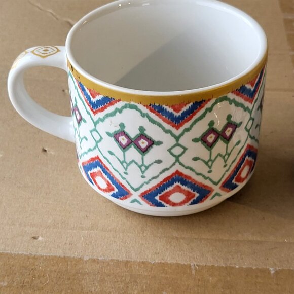 Pier 1 imports stoneware stackable coffee mugs qty of 2 GUC SEE PICS "BIN F" - Picture 2 of 10